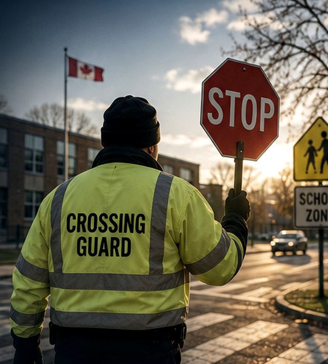 Illustrative school-crossing context