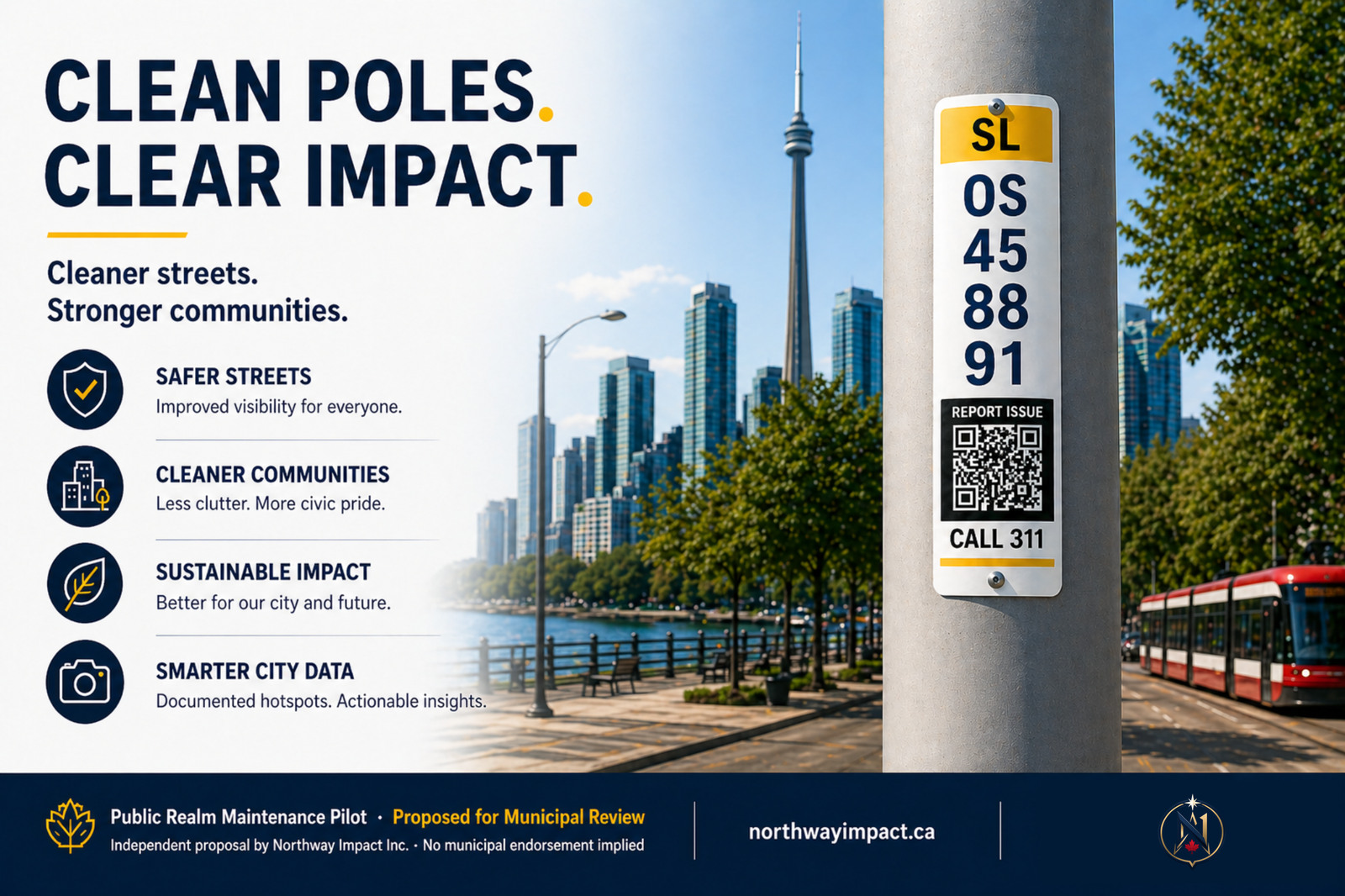 Clean Poles, Clear Impact public-realm maintenance visual