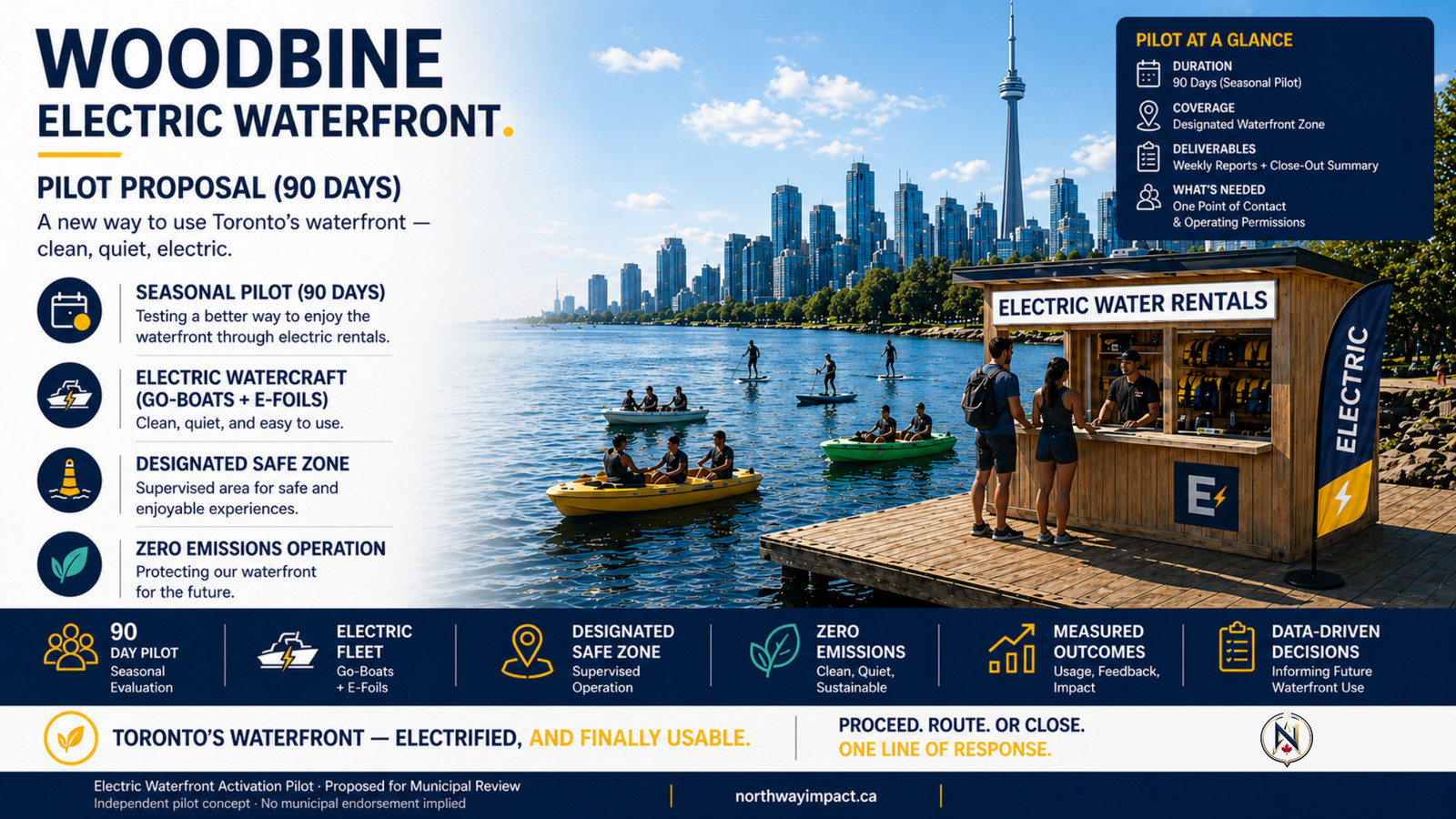 Woodbine Electric Waterfront electric watercraft visual